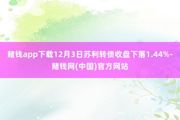 赌钱app下载12月3日苏利转债收盘下落1.44%-赌钱网(中国)官方网站