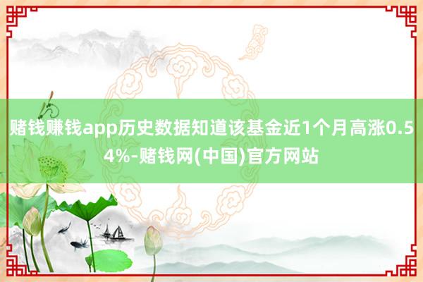 赌钱赚钱app历史数据知道该基金近1个月高涨0.54%-赌钱网(中国)官方网站