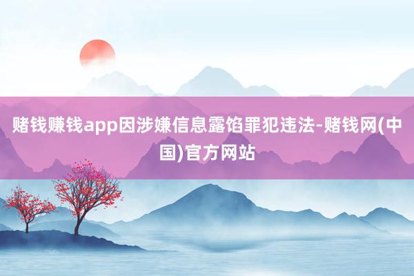 赌钱赚钱app因涉嫌信息露馅罪犯违法-赌钱网(中国)官方网站